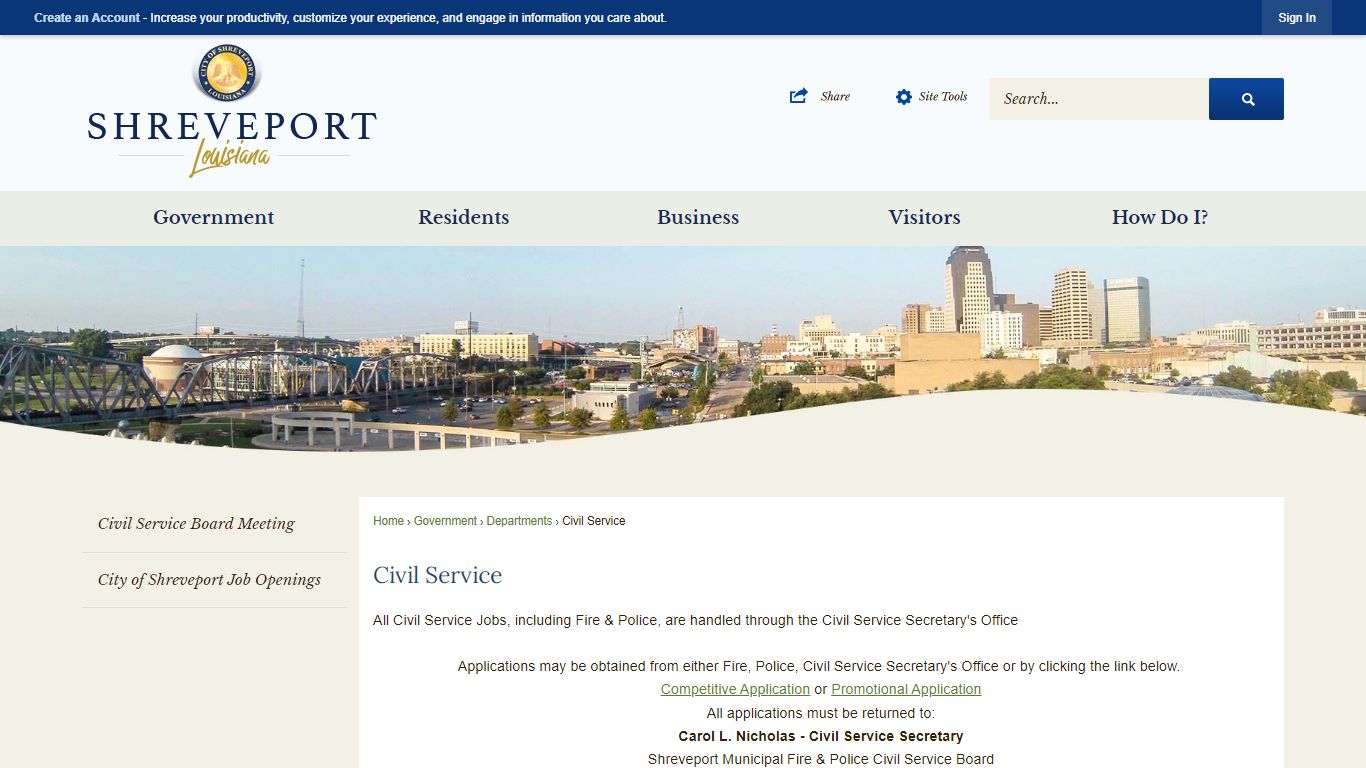 Civil Service | Shreveport, LA - Official Website